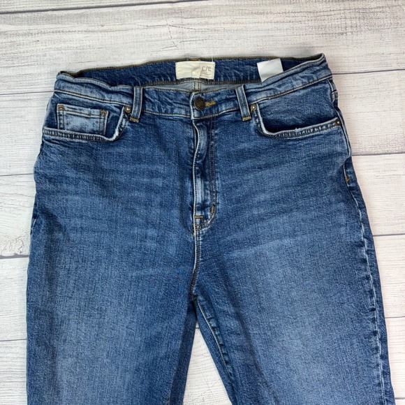 Current/Elliott C/E Womens High Rise Straight Leg Jeans Medium Wash Blue Size 29 - Picture 4 of 11